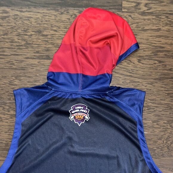 Mens New England Blue Chips Team New Balance Sleeveless Hooded hoodie sweatshirt - Picture 4 of 6